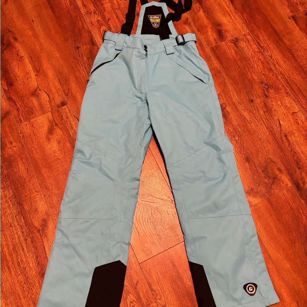 Children's Sky Blue Snow Pants with Suspenders